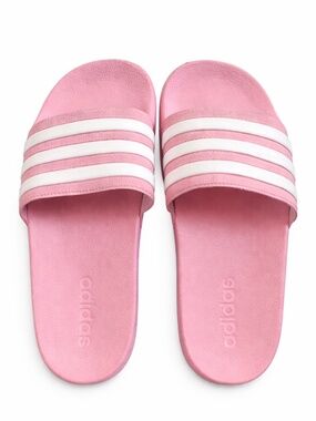 Adidas Pink & White Slide Sandals – Women’s Size 6 GUC